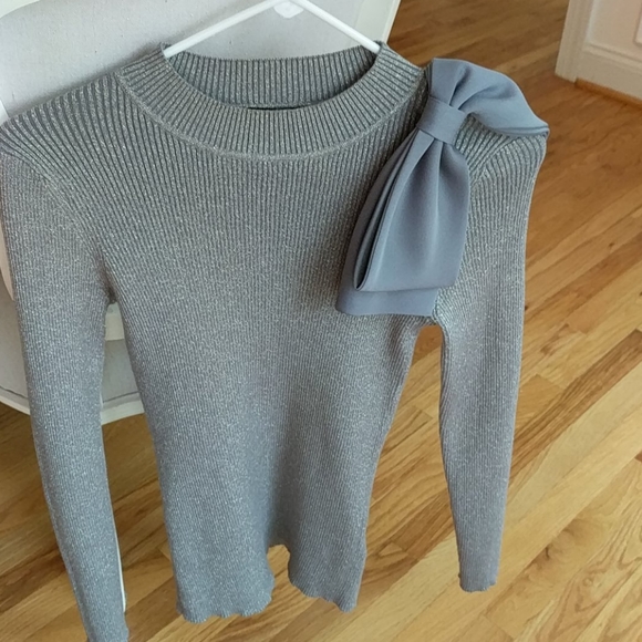 Top Sweater Jumper Bow Ted Baker Lurex 